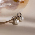 Dome Pearl Huggies Silver 18K Gold Plated