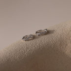 Diamond Cluster Hoops Silver 18K Gold Plated