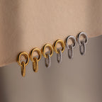 Twisted Link Earrings Silver 18K Gold Plated