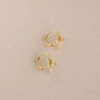 Classic Ribbon Bow Huggies Silver 18K Gold Plated