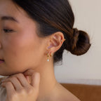 Diamond Pave Earrings Set Silver 18K Gold Plated
