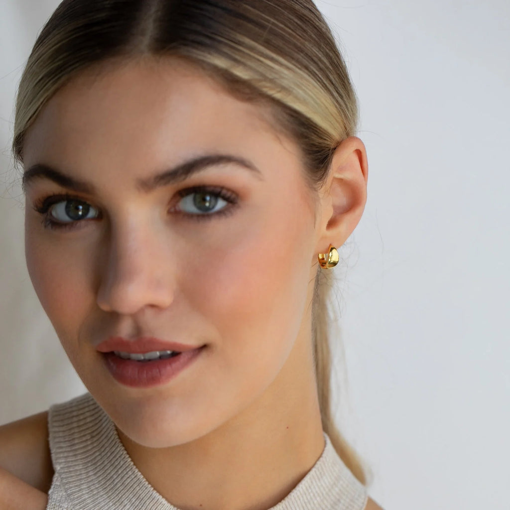 Olivia Hoops Silver 18K Gold Plated