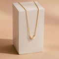 pink Opal & Diamond Butterfly Charm Necklace Silver 18K Gold Plated