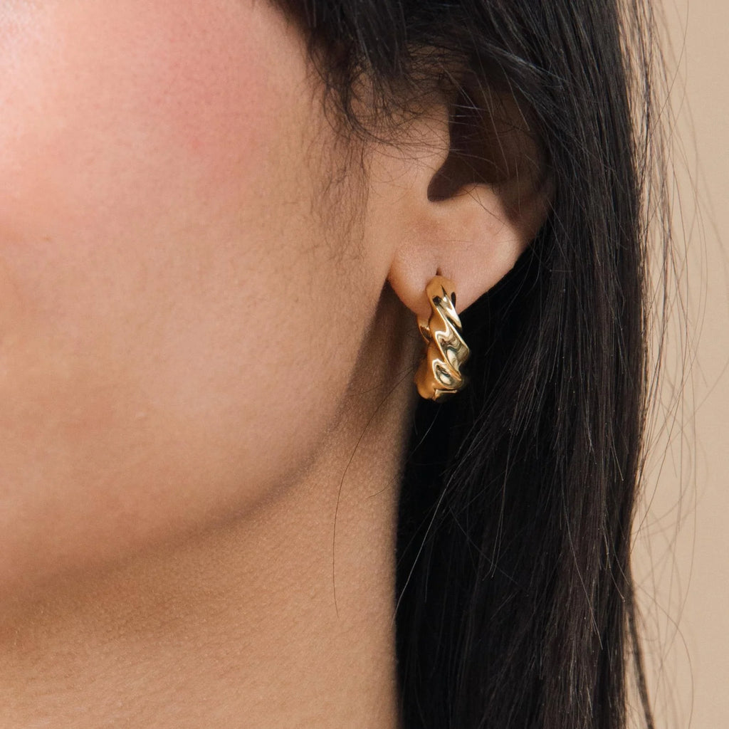 Diana Hoops Silver 18K Gold Plated