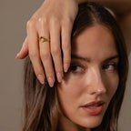 Sculpted Toi et Moi Ring Set Silver 18K Gold Plated