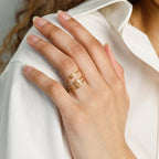 Modern Duo Initial Ring Silver 18K Gold Plated