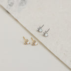 Dainty Opal Earrings Set Silver 18K Gold Plated