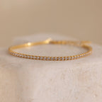 Classic Diamond Tennis Bracelet Silver 18K Gold Plated