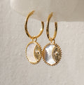 Pia Pearl Coin Hoops Silver 18K Gold Plated