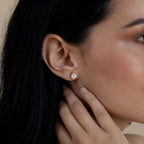 Pear Diamond Studs Silver 18K Gold Plated