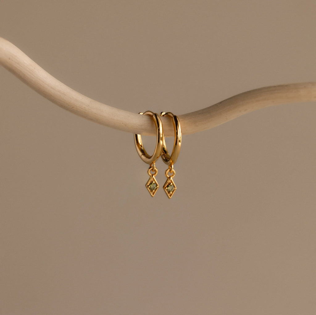 Ericka Birthstone Huggies Silver 18K Gold Plated