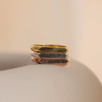 Thin Fingerprint Signet Ring Silver 18K Gold Plated