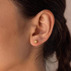 Opal Sun Flat Back Studs Silver 18K Gold Plated