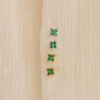 Emerald Ivy Flower Studs Silver 18K Gold Plated