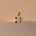 Sapphire Earring Trio Set Silver 18K Gold Plated