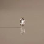 Baguette Diamond Spacer Charm Silver 18K Gold Plated