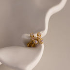 Pink Tourmaline Cluster Flatback Studs Silver 18K Gold Plated