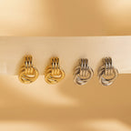 Mini Triple Knot Earrings Silver 18K Gold Plated