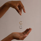 Mixed Metal Dome Ring Set Silver 18K Gold Plated