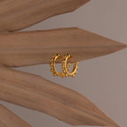 Beaded Hoops Silver 18K Gold Plated