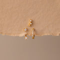 Diamond Earring Trio Set Silver 18K Gold Plated