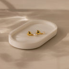 Heart Pearl Drop Earrings Silver 18K Gold Plated