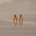 Ruby Duo Huggies Silver 18K Gold Plated