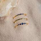 Sapphire Stacking Ring Set Silver 18K Gold Plated