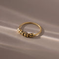 Beaded Multiple Name Ring Silver 18K Gold Plated