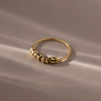 Beaded Multiple Name Ring Silver 18K Gold Plated