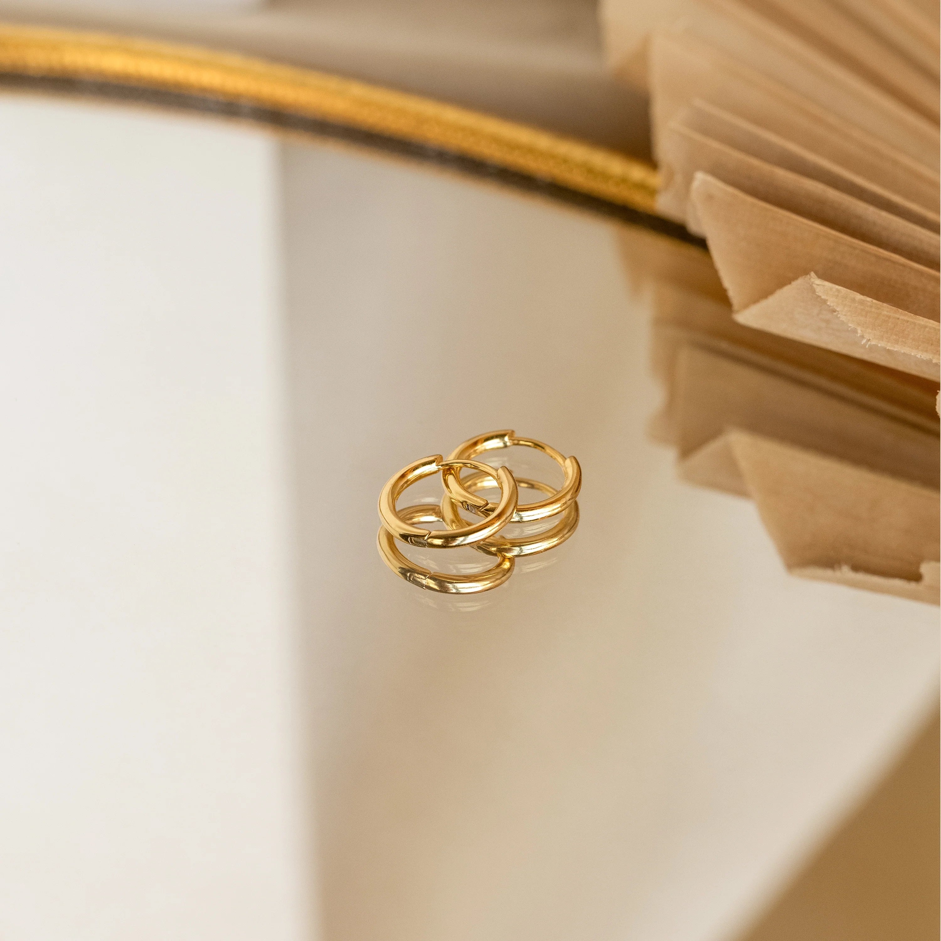 Small Bold Hoops  Silver 18K Gold Plated