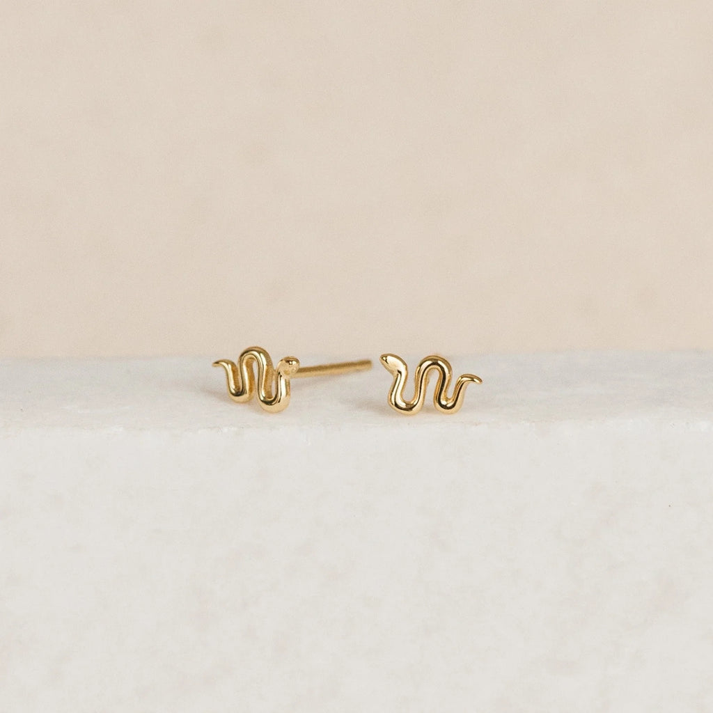 Tiny Python Studs Silver 18K Gold Plated