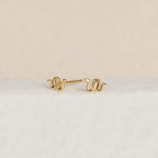 Tiny Python Studs Silver 18K Gold Plated