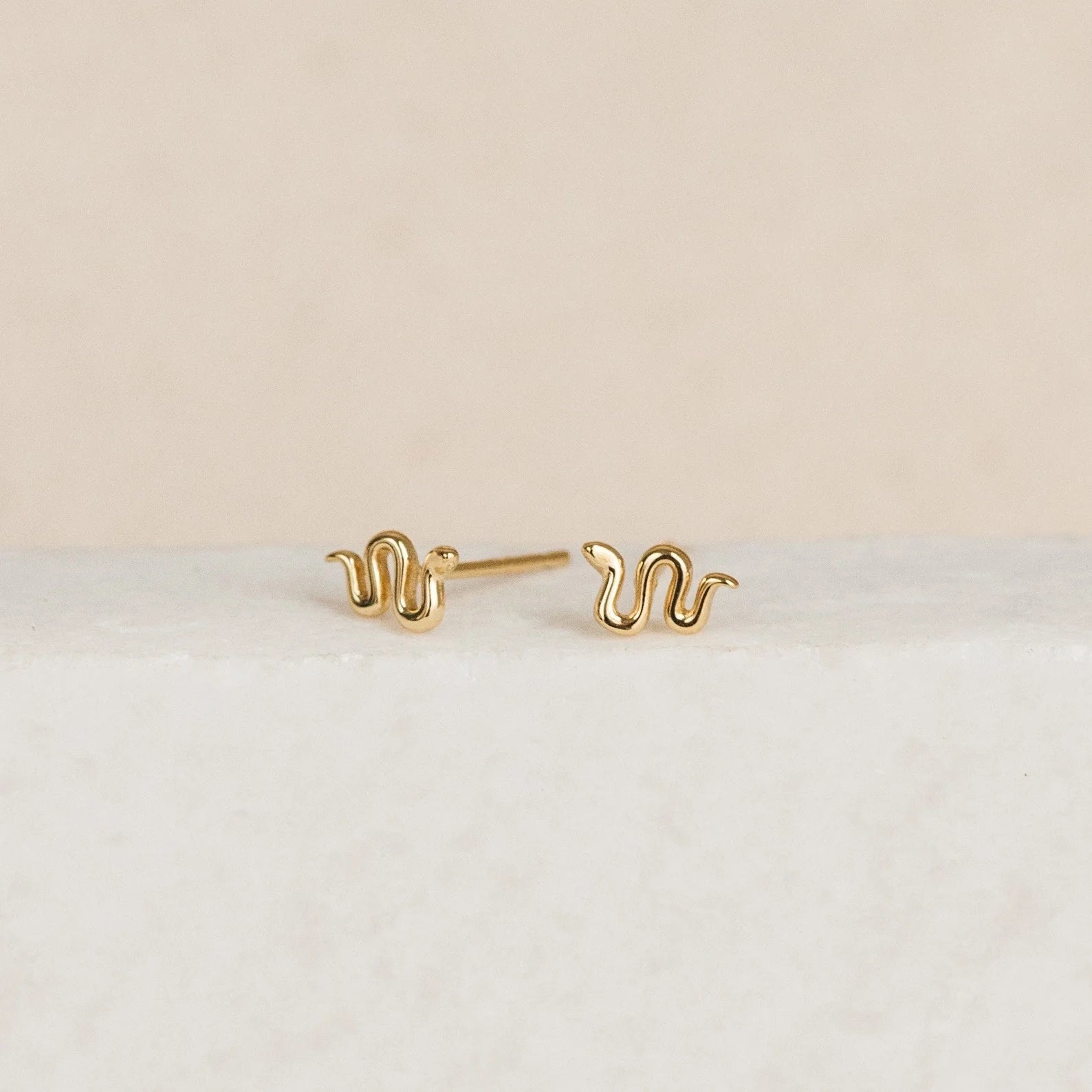 Tiny Python Studs Silver 18K Gold Plated