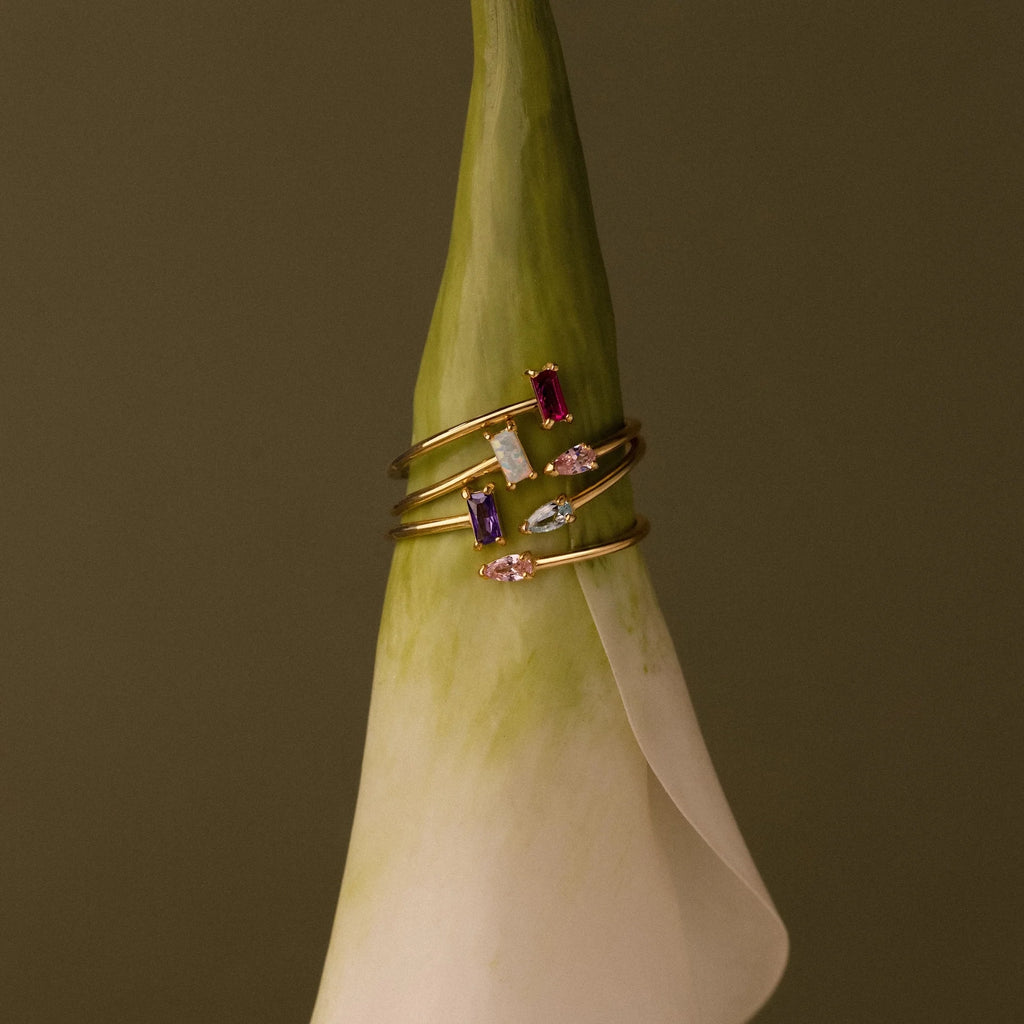 Toi et Moi Wrap Ring Silver 18K Gold Plated