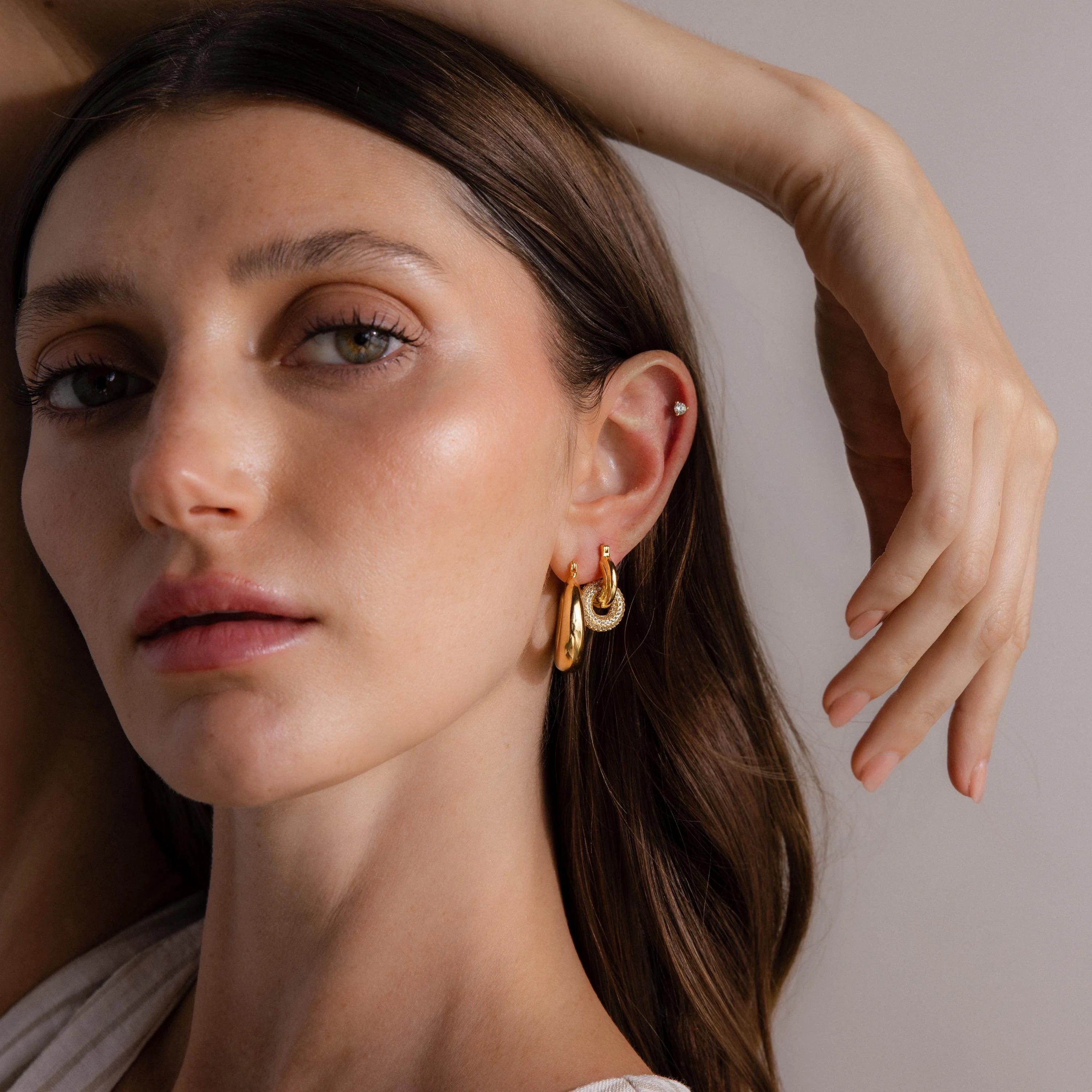 Sculpted Hoops Silver 18K Gold Plated