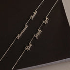 Carrie Multiple Name Necklace Silver 18K Gold Plated