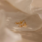 Diamond Star Drop Studs Silver 18K Gold Plated