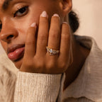 Art Deco Ring Set Silver 18K Gold Plated