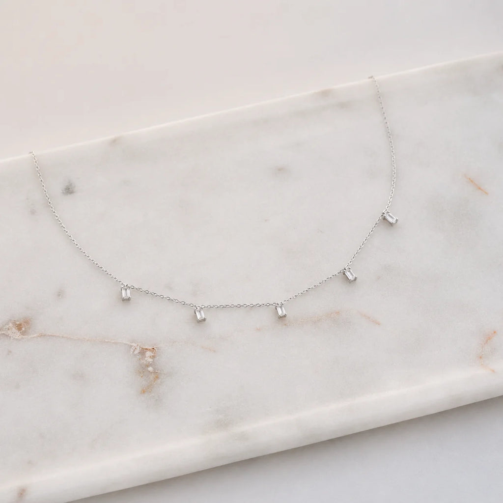 Baguette Station Necklace