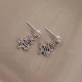 Diamond Abstract Christmas Tree Studs Silver 18K Gold Plated