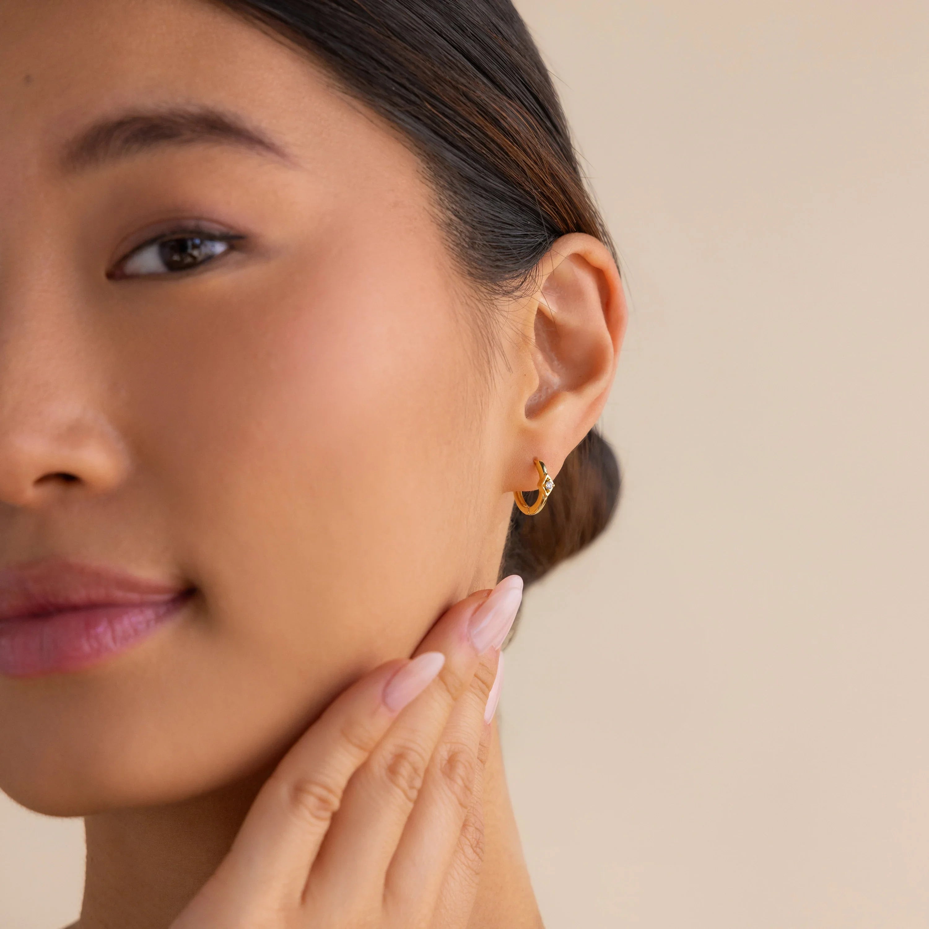 Ericka Diamond Hoops Silver 18K Gold Plated
