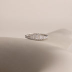 Art Deco Diamond Ring Silver 18K Gold Plated
