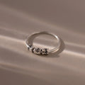 Beaded Multiple Name Ring Silver 18K Gold Plated