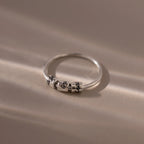 Beaded Multiple Name Ring Silver 18K Gold Plated
