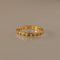 Eternity Bezel Peridot Ring Silver 18K Gold Plated