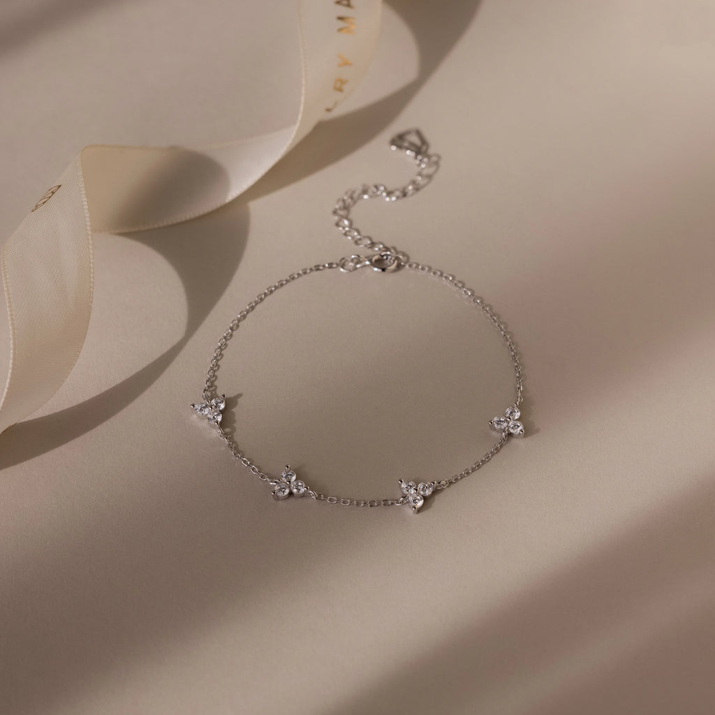 Mini Lily Diamond Bracelet Silver 18K Gold Plated
