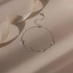 Mini Lily Diamond Bracelet Silver 18K Gold Plated
