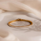 Princess Cut Diamond Tennis Bracelet Silver 18K Gold Plated