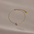 Marquise Aquamarine & Pearl Bracelet Silver 18K Gold Plated